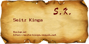 Seitz Kinga névjegykártya
